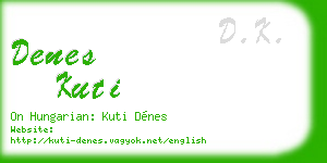 denes kuti business card